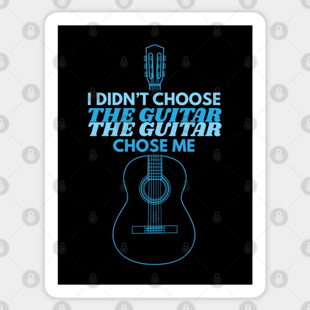 I Didn't Choose The Guitar Classical Guitar Outline Sticker by nightsworthy